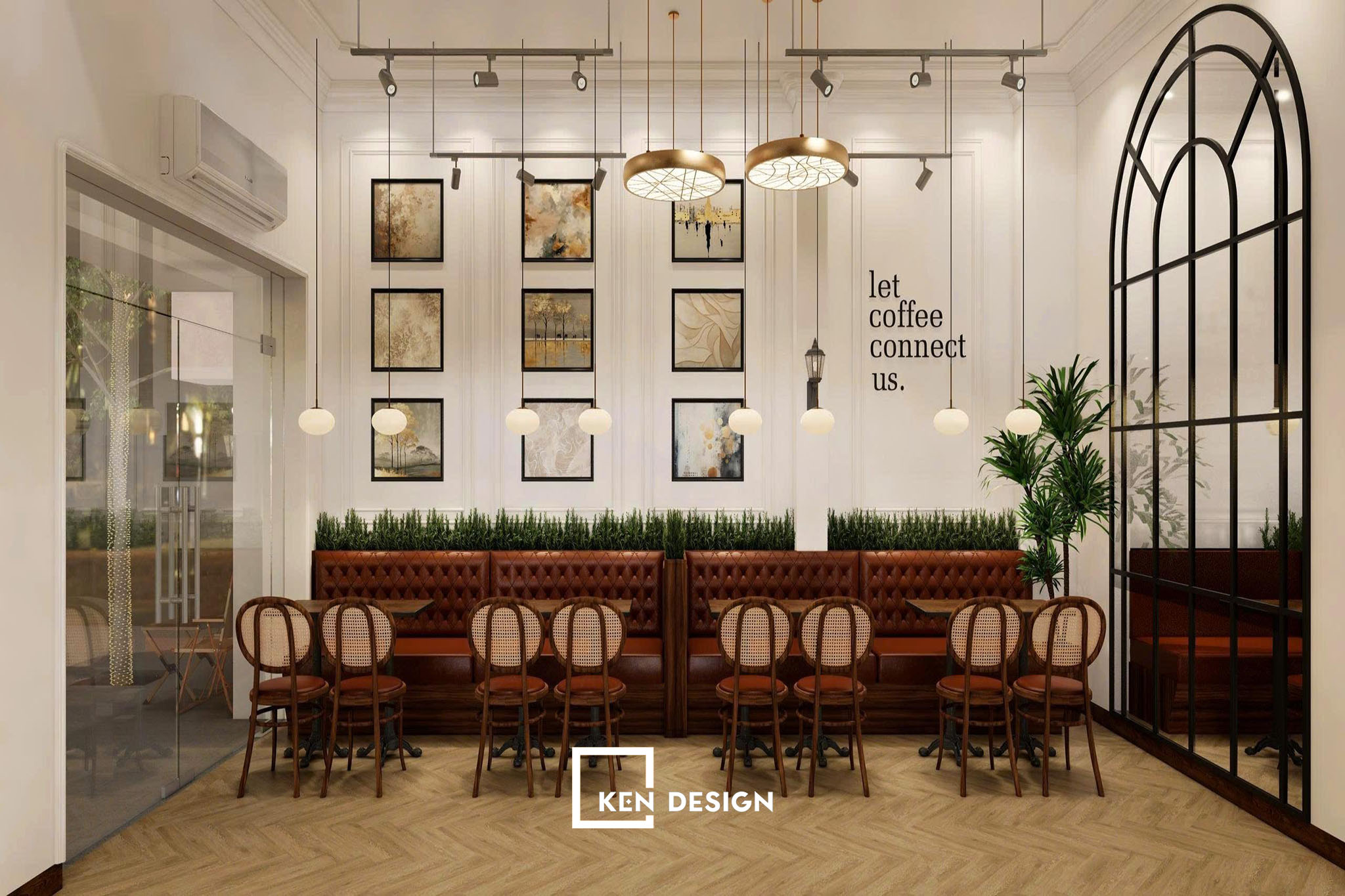 Phong cách tân cổ điển quán cafe mặt bằng nhỏ